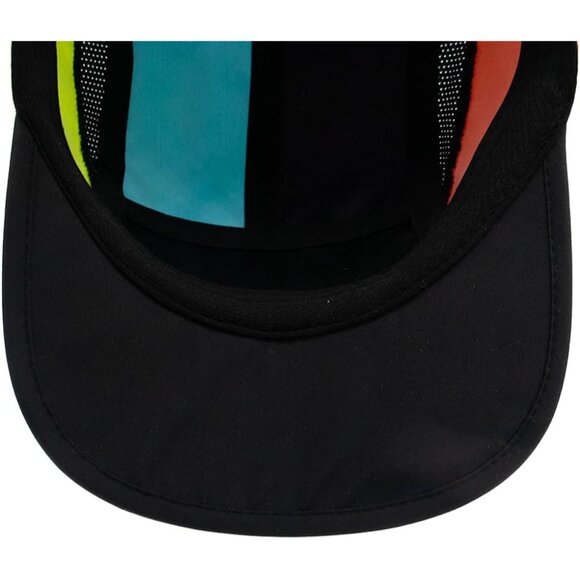 Men's Black Yellow Sprints 5 Panel Performance Running Hat - Picture 5 of 7